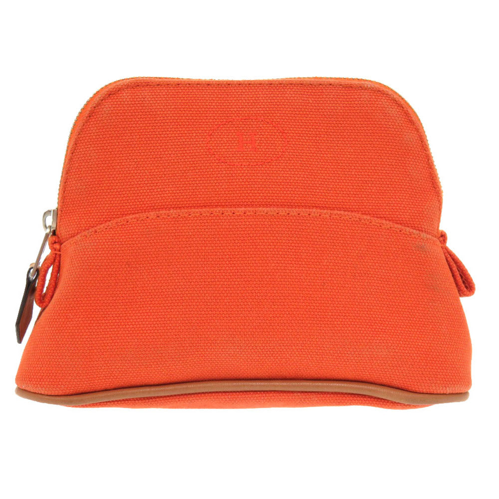 HERMES Pouch cotton Orange Bolide Pouch 16 Mini Women Used