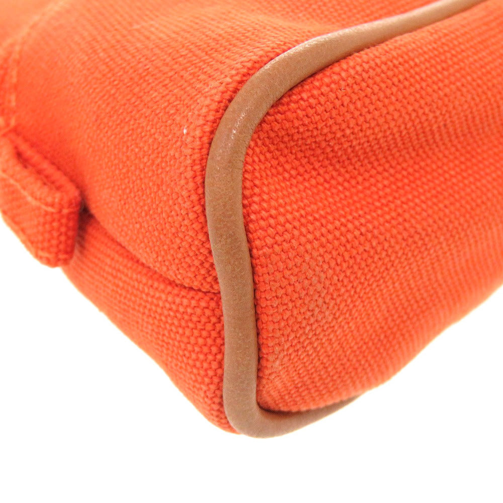HERMES Pouch cotton Orange Bolide Pouch 16 Mini Women Used