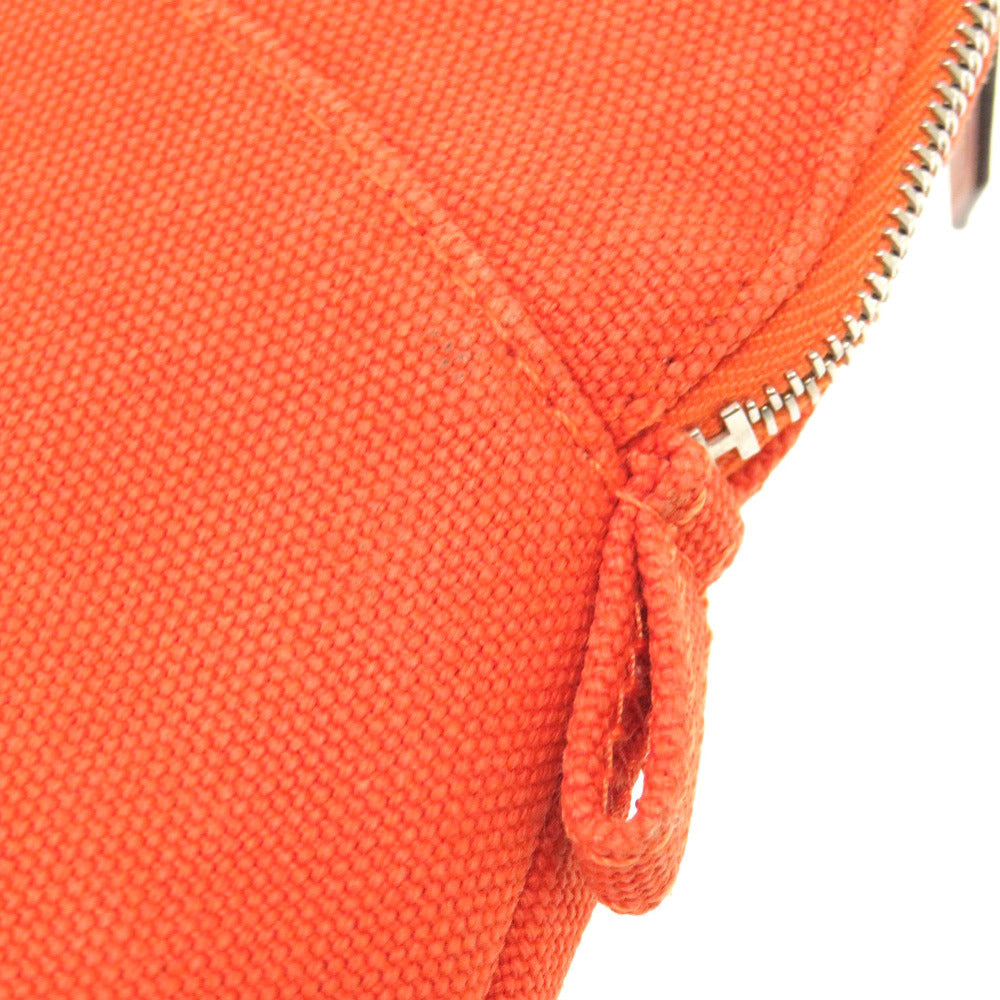 HERMES Pouch cotton Orange Bolide Pouch 16 Mini Women Used