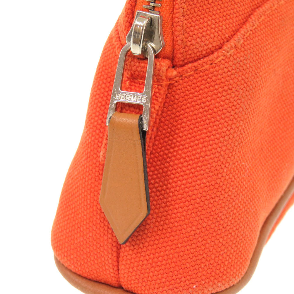 HERMES Pouch cotton Orange Bolide Pouch 16 Mini Women Used