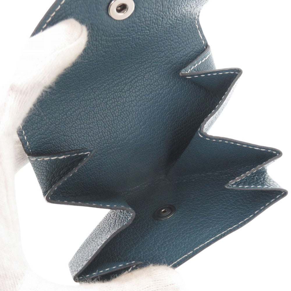 HERMES Coin case Shave blue Le Van Cator Women Used