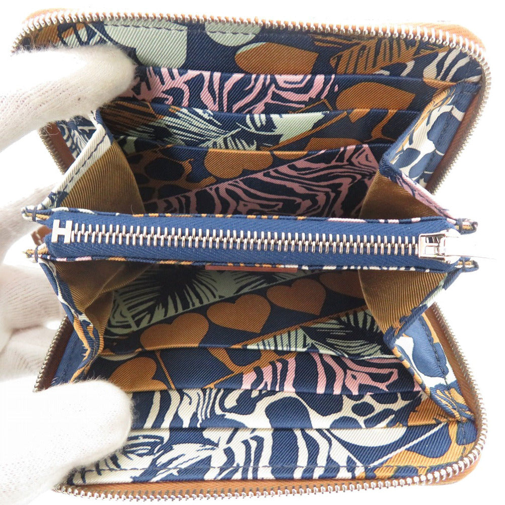 HERMES Coin case Evercolor gold Azap silk in compact