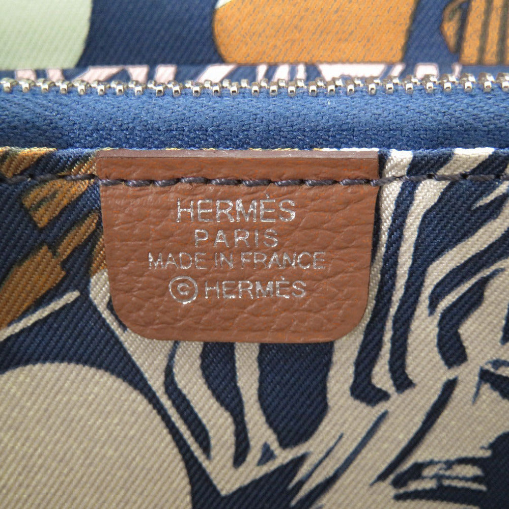 HERMES Coin case Evercolor gold Azap silk in compact