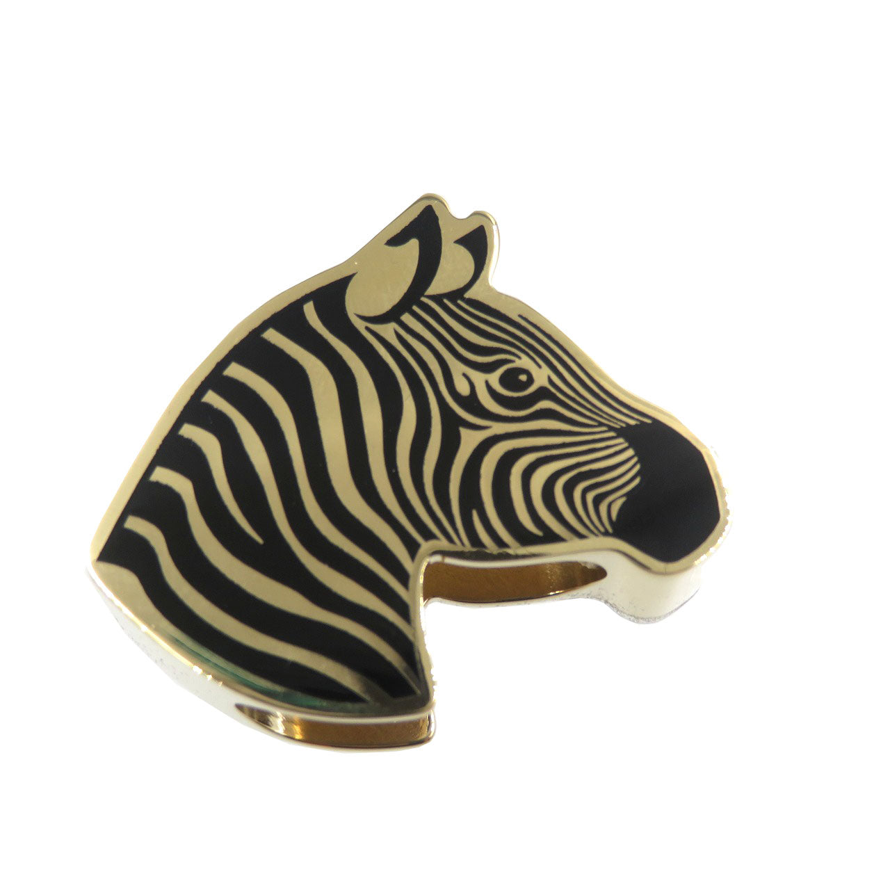 HERMES Scarf ring metal gold
