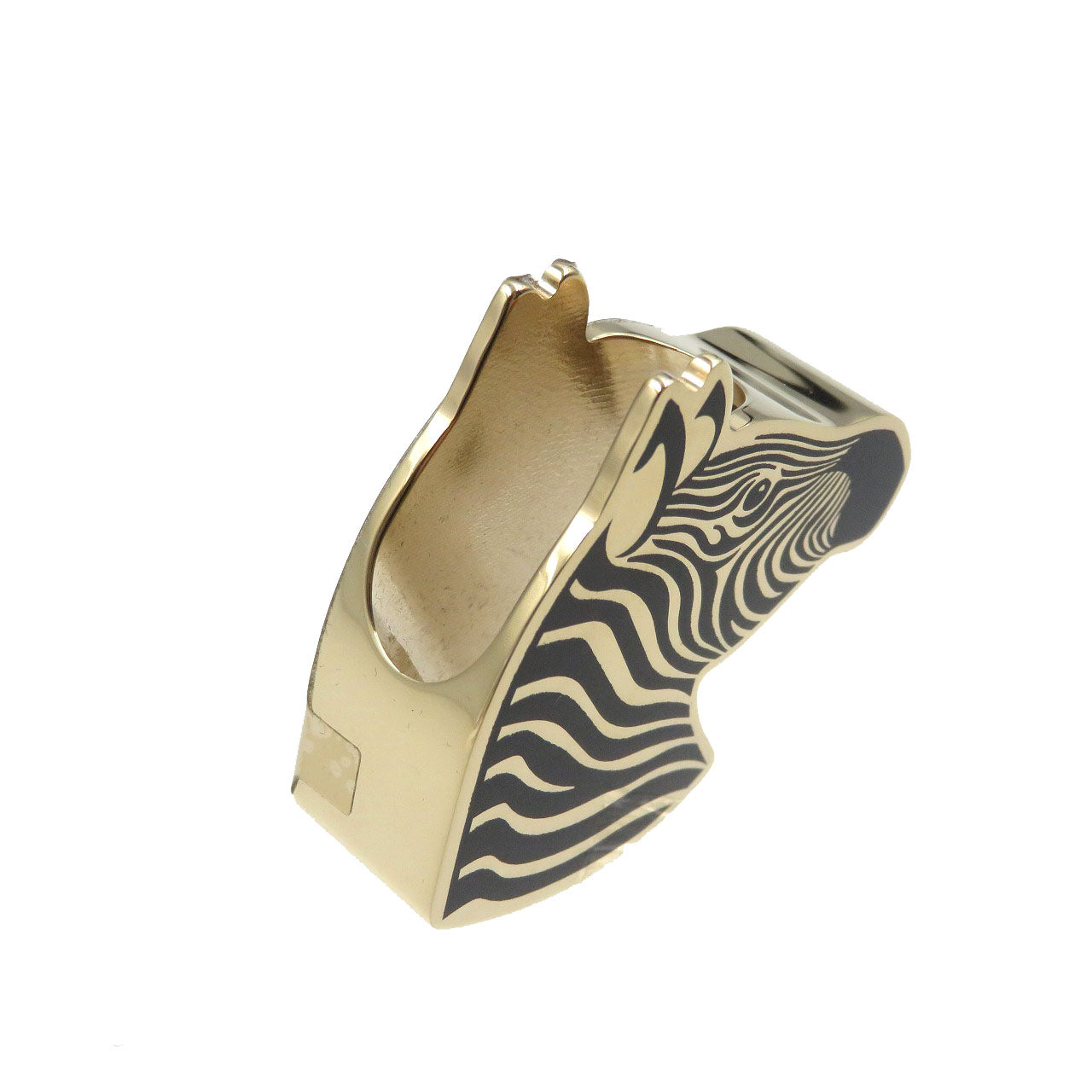 HERMES Scarf ring metal gold