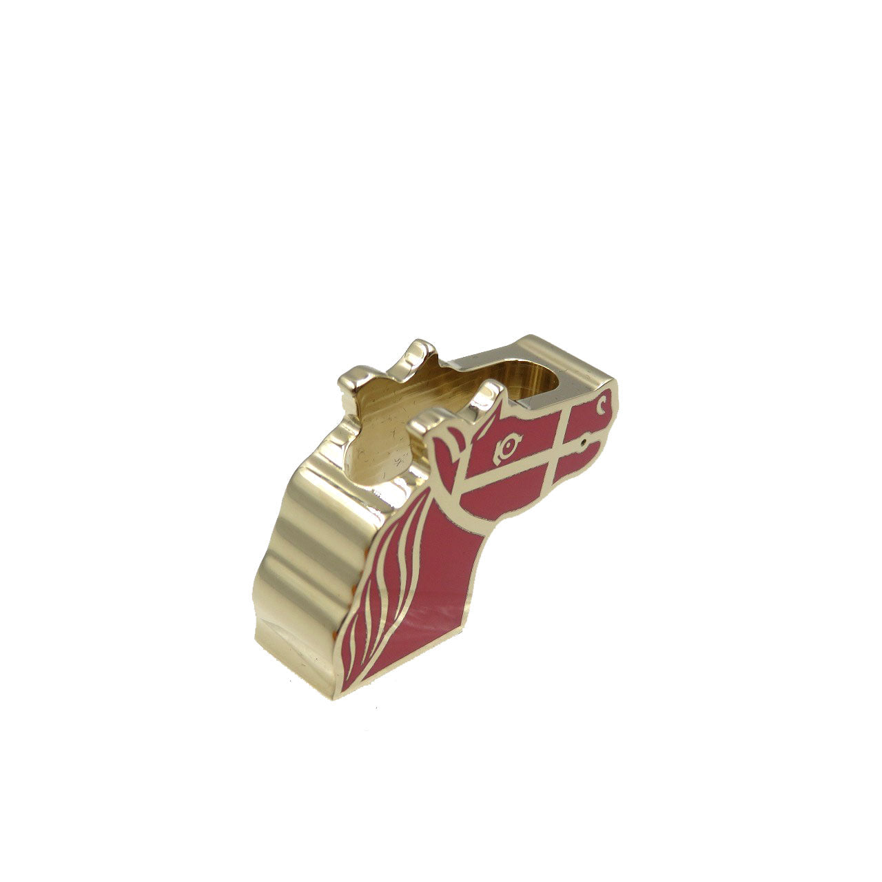 HERMES Scarf ring metal gold Quadrige Twilly Ring
