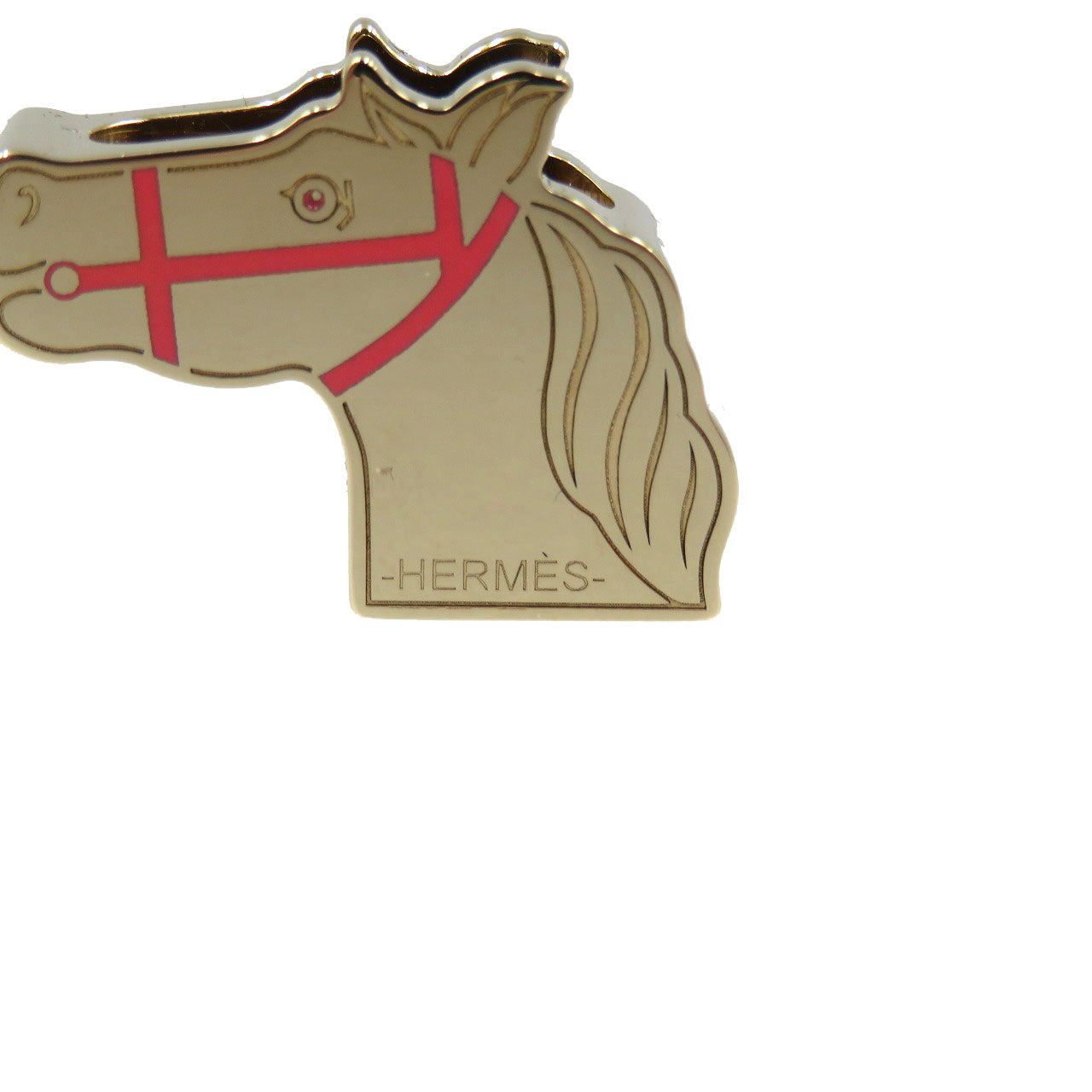 HERMES Scarf ring metal gold Quadrige Twilly Ring