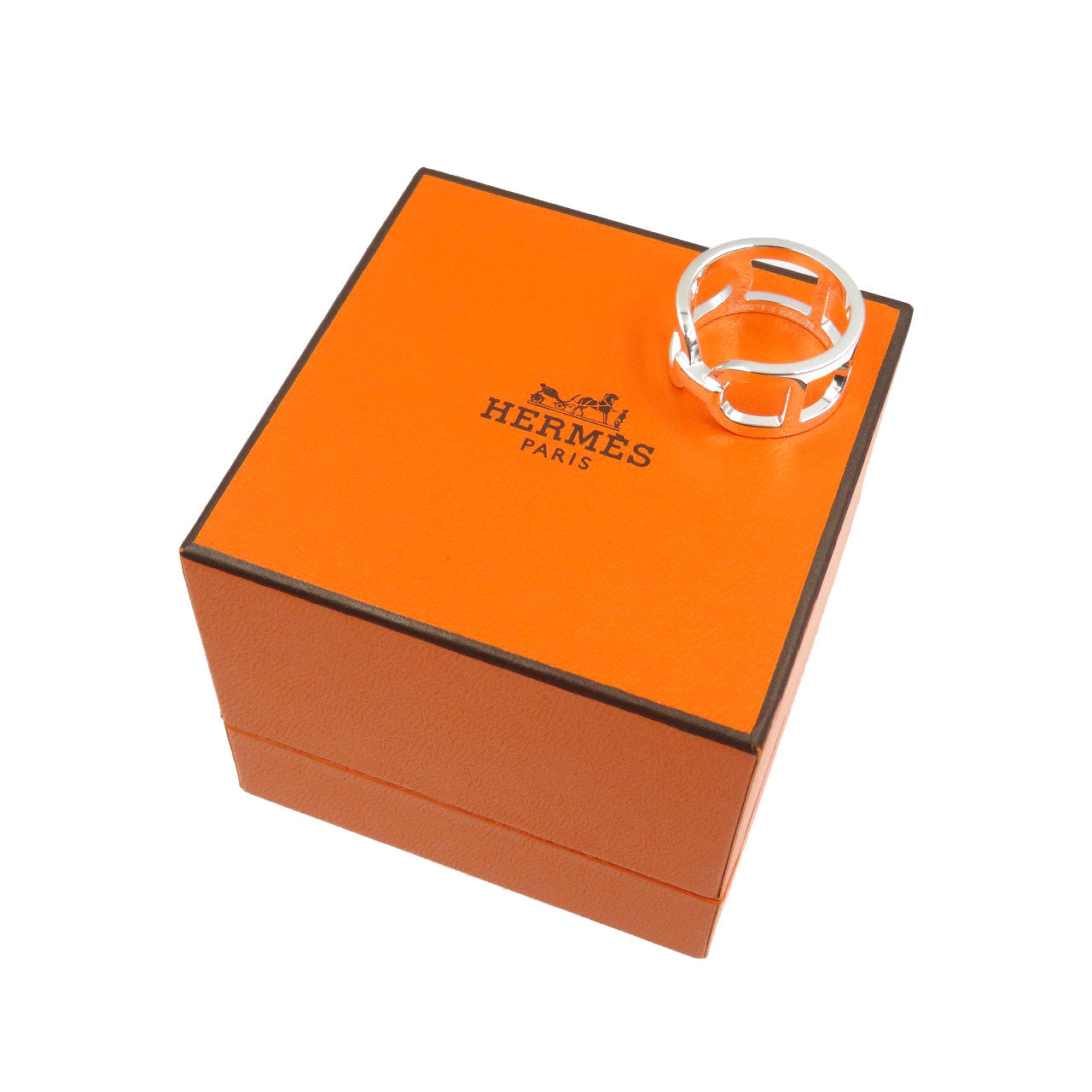 HERMES Ring Silver925 Silver Ever Chaine Dunkling 55