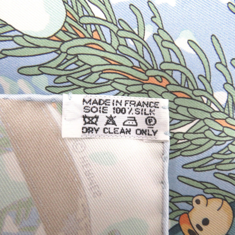 HERMES scarf silk Light blue Carre45 Petit Carre Noel at 24 Faubourg Christmas at 24 Faubourg Gavroche Women Used