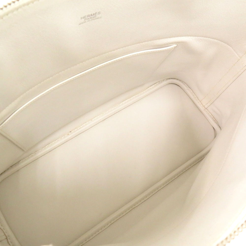 HERMES Handbag Toile Gibessière, Vaux Swift khaki Bored 37