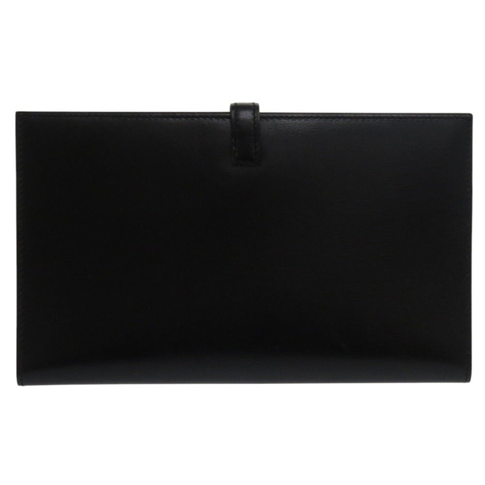HERMES Bifold Wallet Box scarf black Saumur Diane
