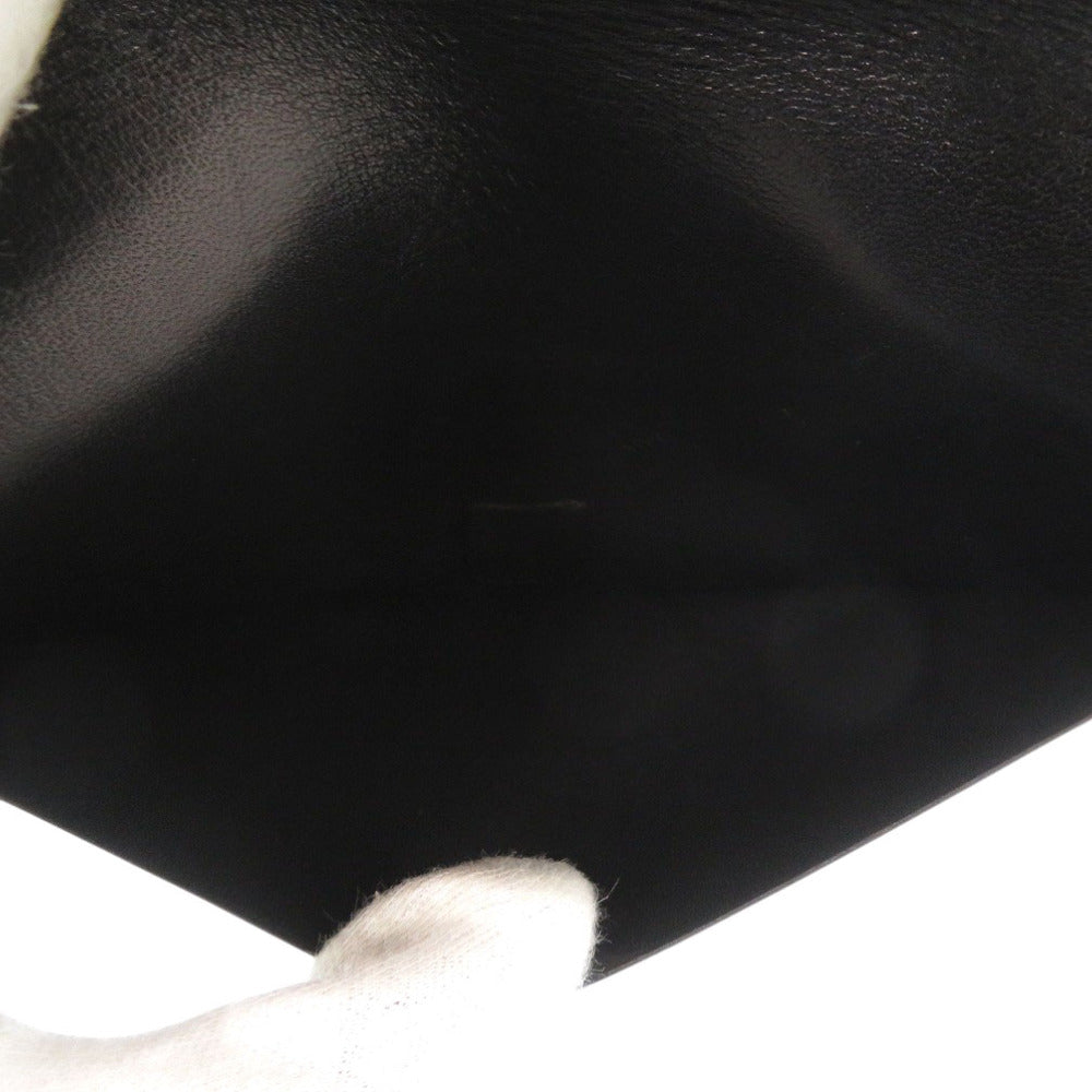 HERMES Bifold Wallet Box scarf black Saumur Diane