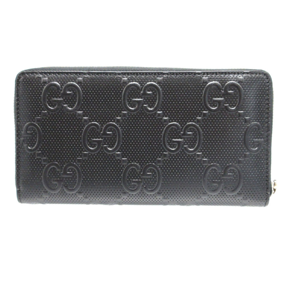 GUCCI Long Wallet Purse 625558 GG canvas black Double G