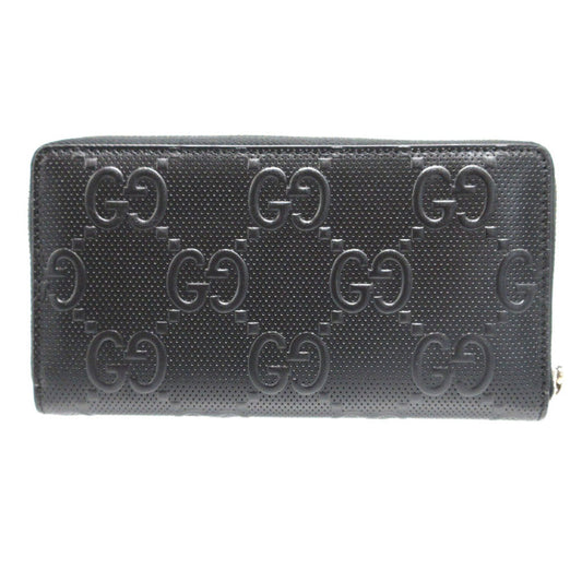 GUCCI Long Wallet Purse 625558 GG canvas black Double G
