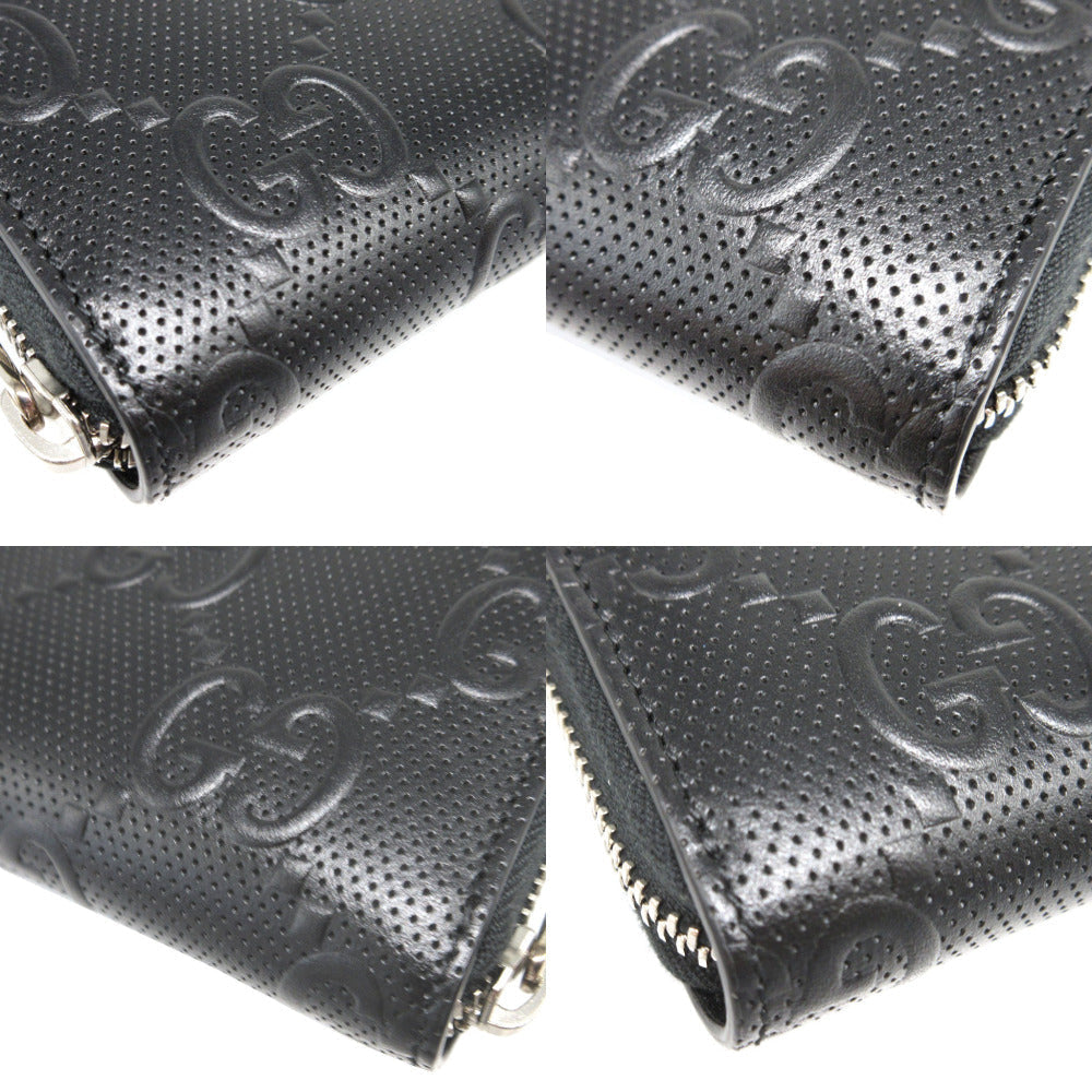 GUCCI Long Wallet Purse 625558 GG canvas black Double G