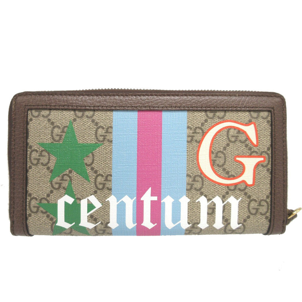 GUCCI Long Wallet Purse 658634 GG Supreme, Leather beige Diana