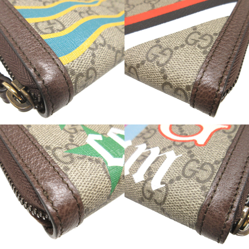 GUCCI Long Wallet Purse 658634 GG Supreme, Leather beige Diana