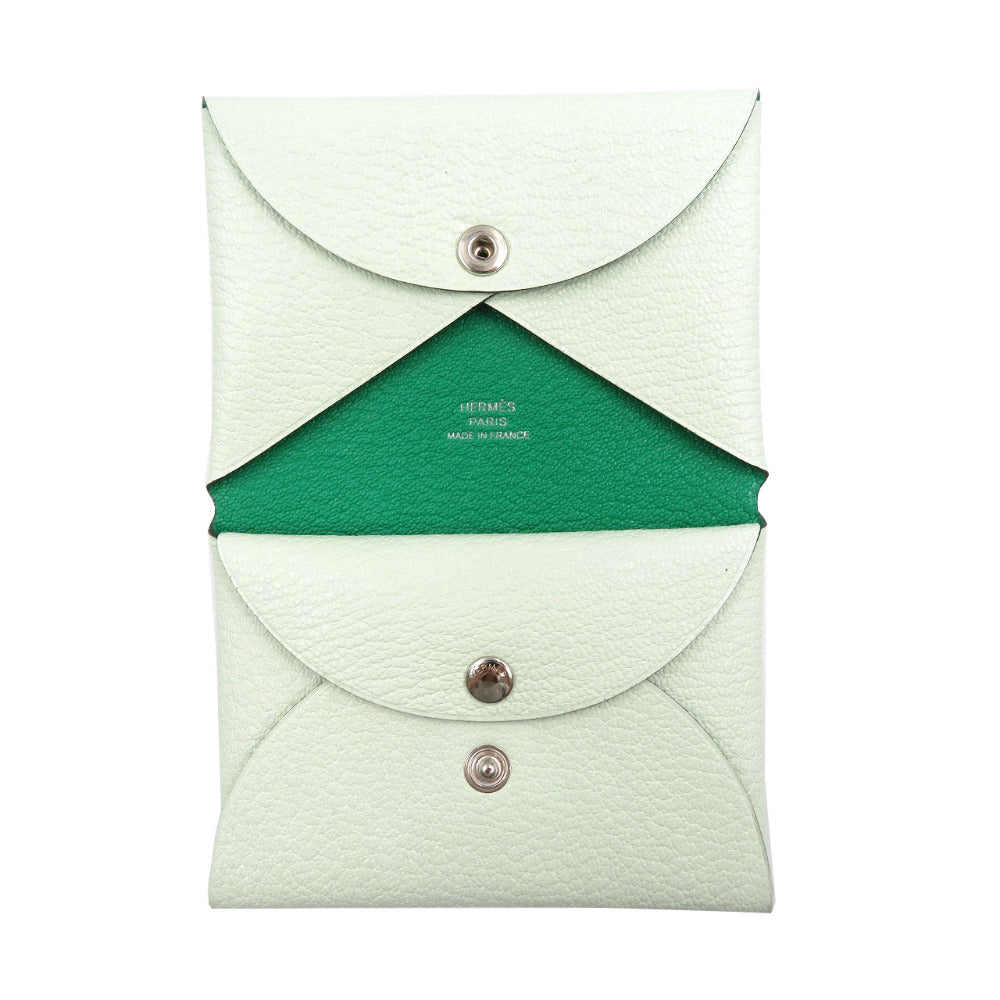 HERMES Card Case Shave Veil Fizz Calvi Duo Verso