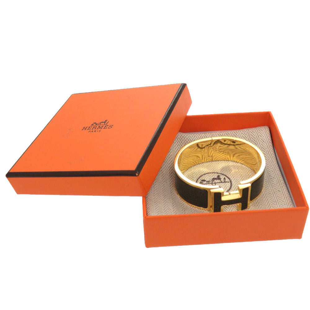 HERMES Bangle metal Noir de Re Click Crack H Glitter Women Used
