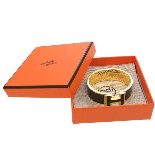 HERMES Bangle metal Noir de Re Click Crack H Glitter Women Used