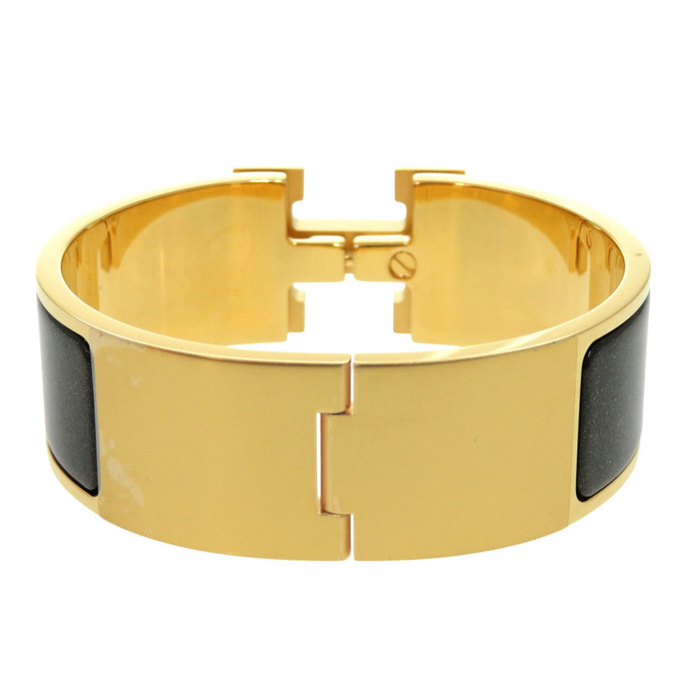 HERMES Bangle metal Noir de Re Click Crack H Glitter Women Used