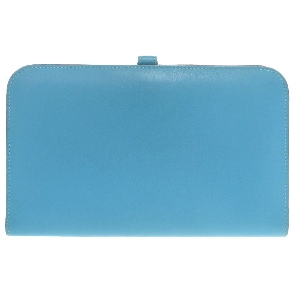 HERMES Long Wallet Purse Vaux Swift Blue gene Dogon GM