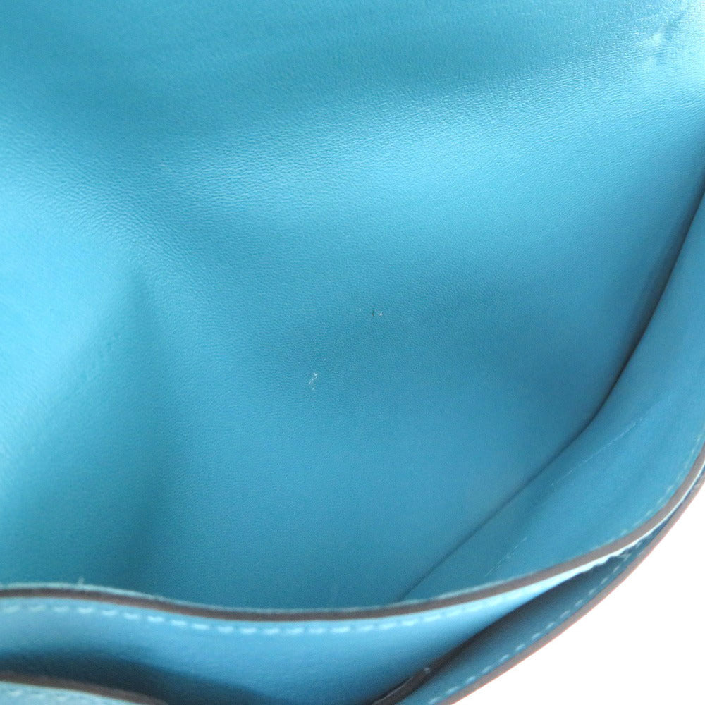 HERMES Long Wallet Purse Vaux Swift Blue gene Dogon GM