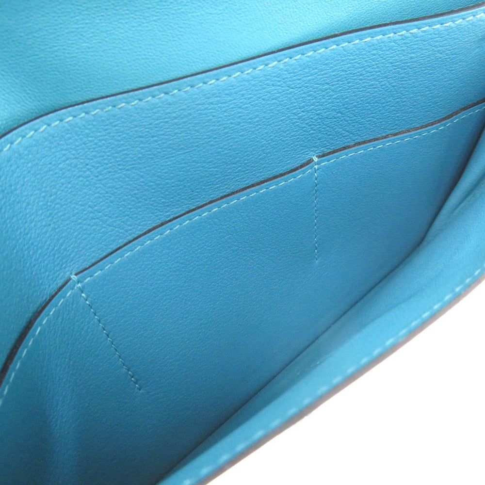 HERMES Long Wallet Purse Vaux Swift Blue gene Dogon GM