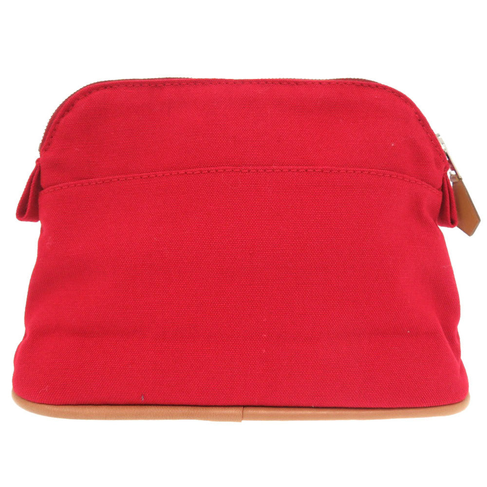 HERMES Pouch canvas Red Bored pouch 20