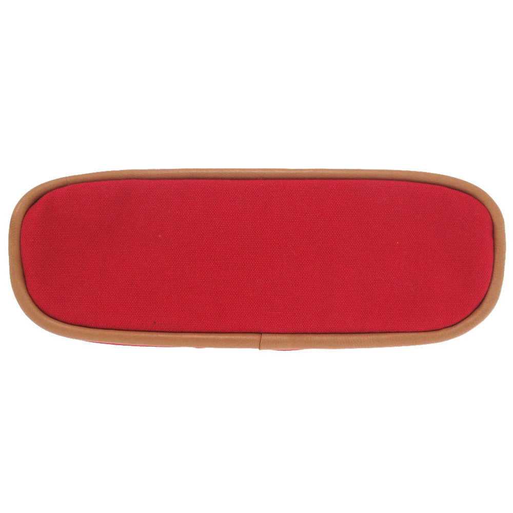 HERMES Pouch canvas Red Bored pouch 20
