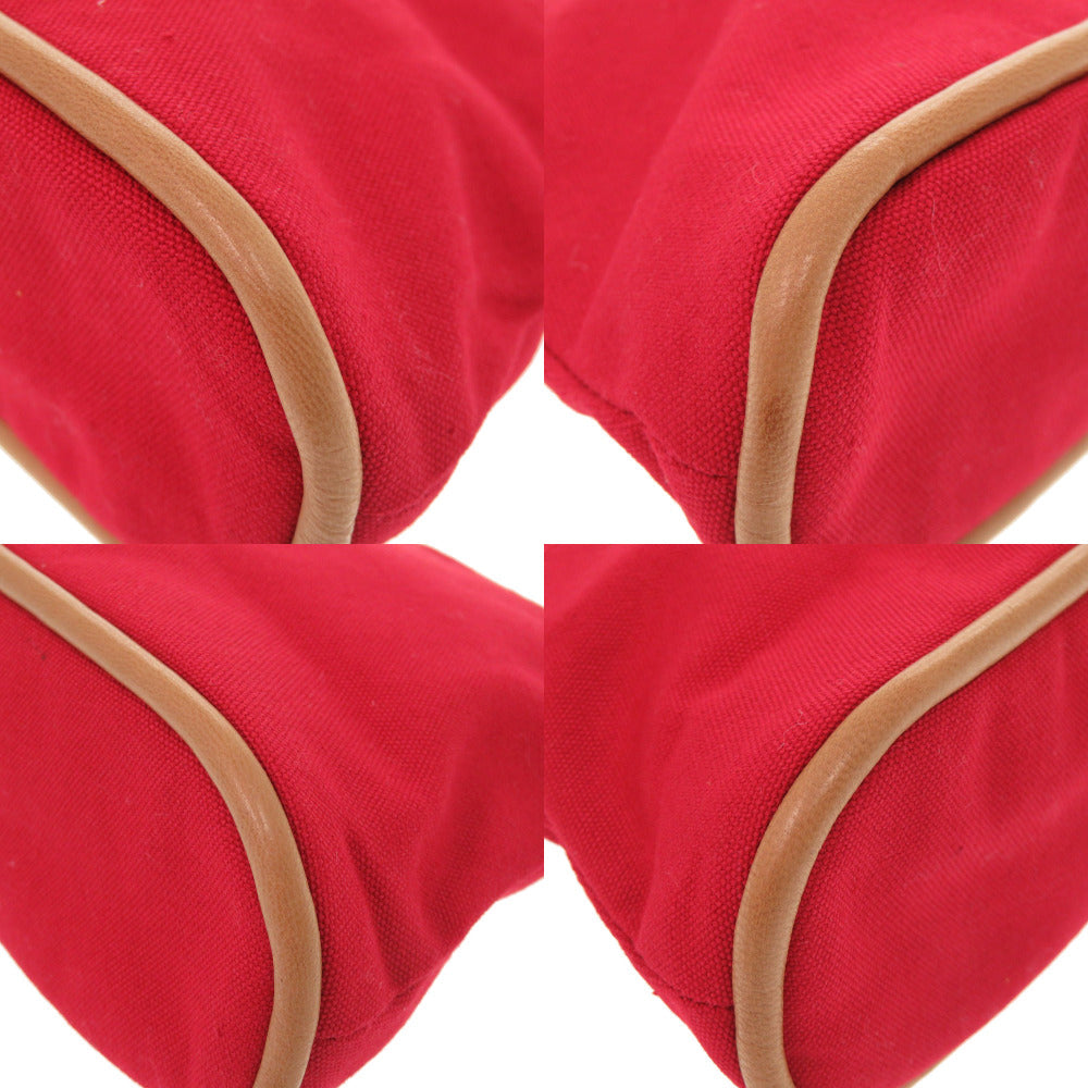 HERMES Pouch canvas Red Bored pouch 20