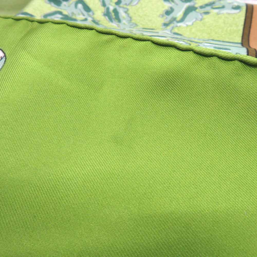 HERMES scarf silk green Carre90 Neige d' Antan Last year's snow Women Used