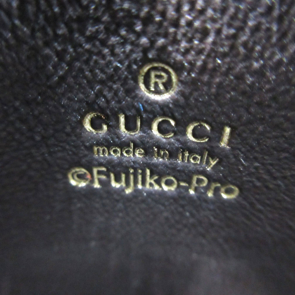 GUCCI Card Case 654539 GG canvas, leather Beige & Ebony Doraemon Mini GG Supreme Canvas Women Used