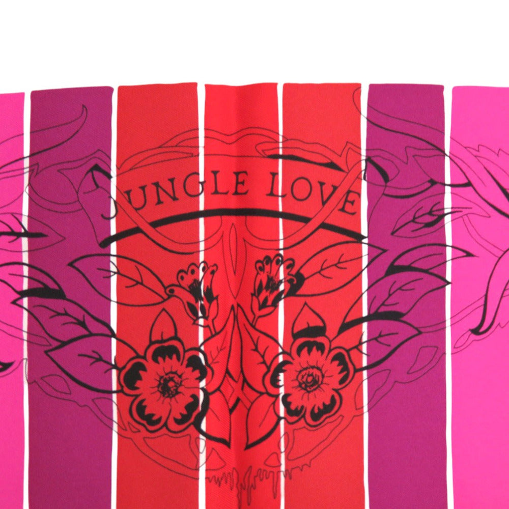 HERMES scarf silk multicolor Carre90 JUNGLE LOVE RAINBOW