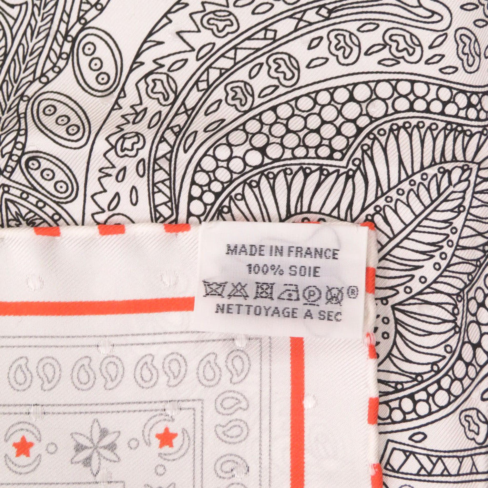 HERMES scarf silk white Carre55 Le Jardin de la Maharani Maharani's Garden