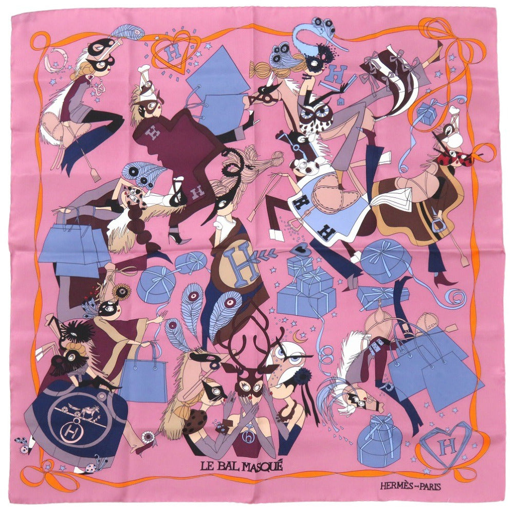 HERMES scarf silk multicolor Carre70 LE BAL MASQUE Masked Ball