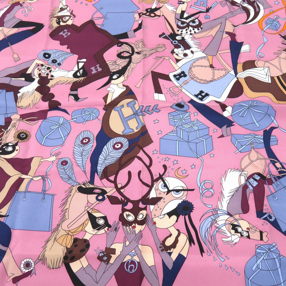 HERMES scarf silk multicolor Carre70 LE BAL MASQUE Masked Ball