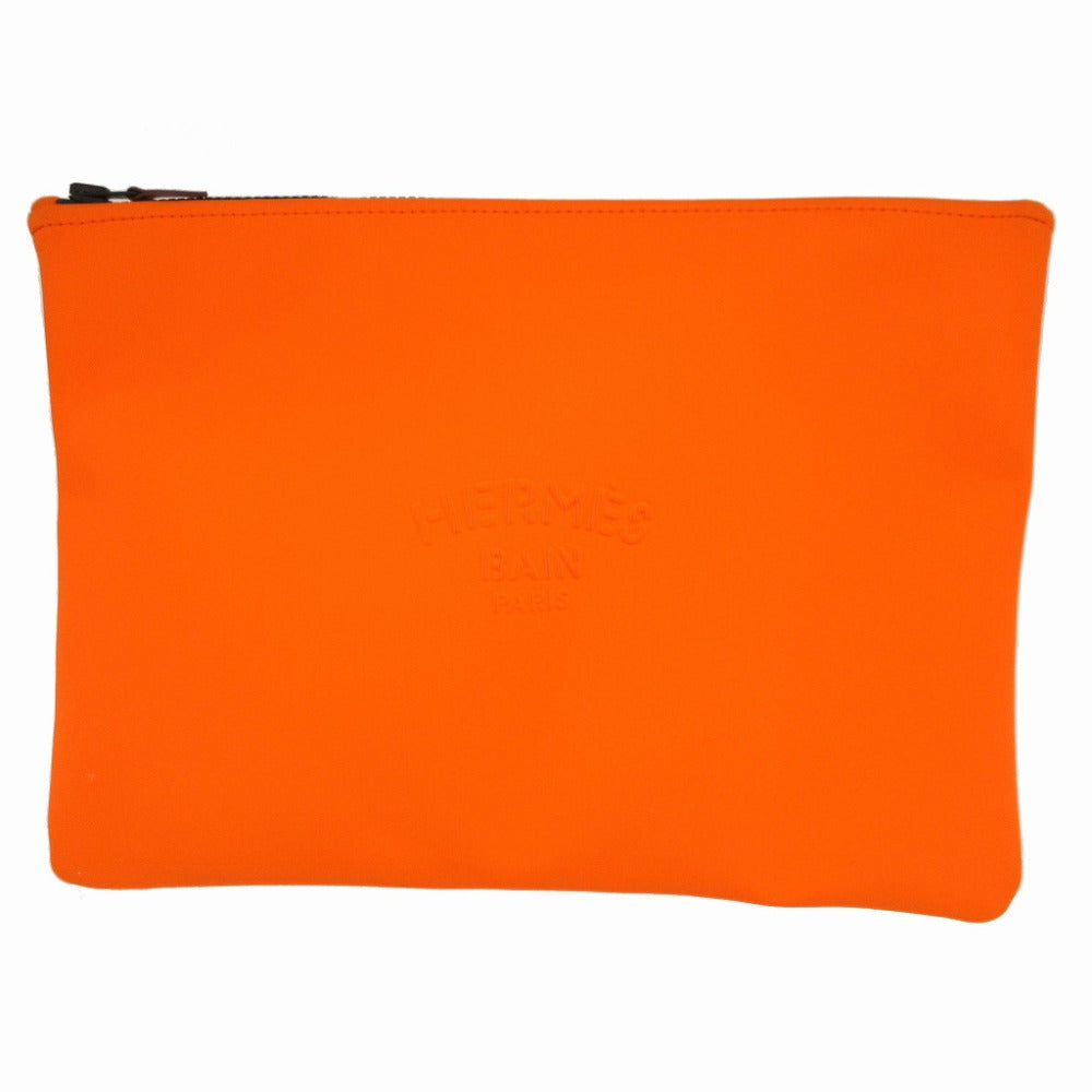 HERMES Pouch Nylon Orange Neovan GM