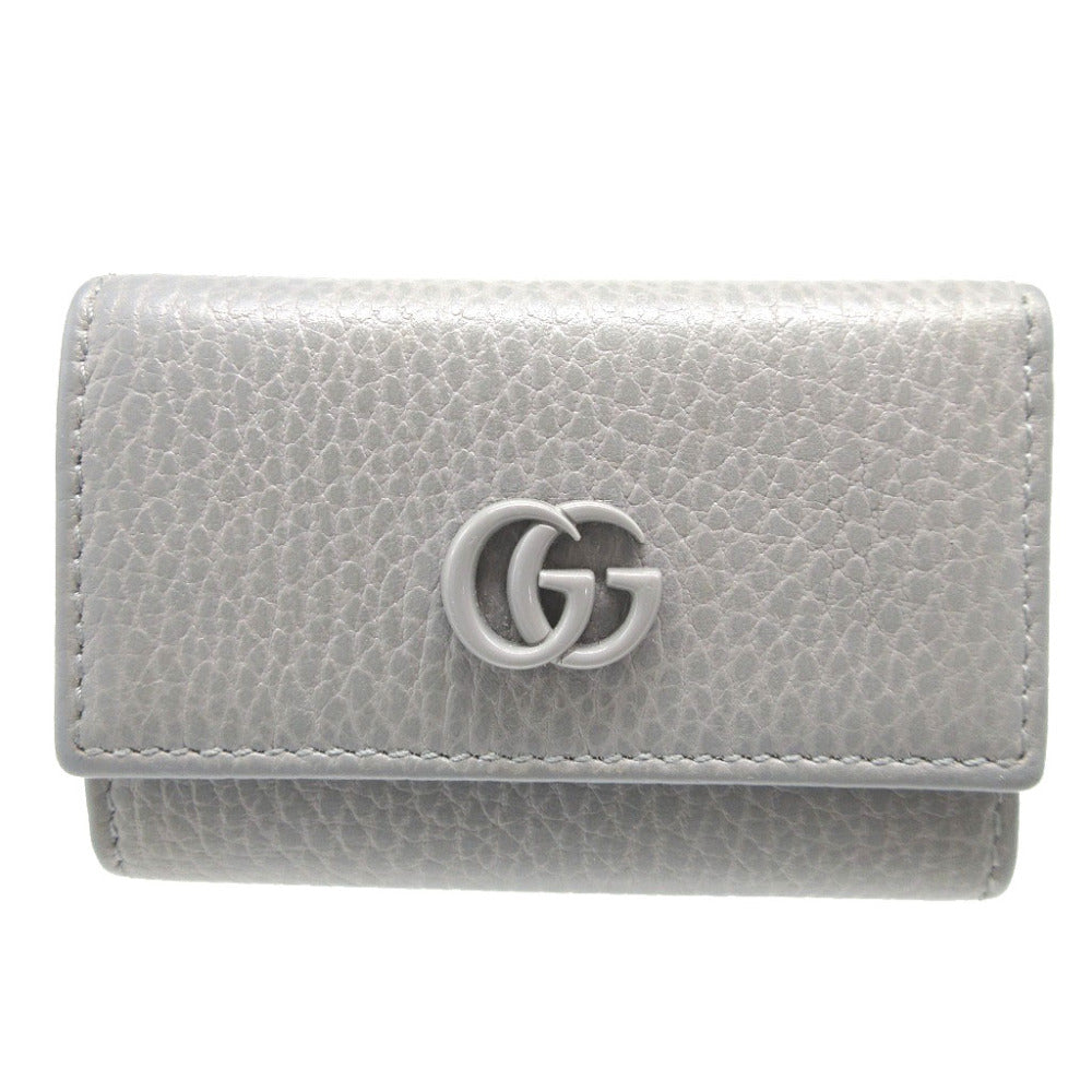 GUCCI Key case Key holder  456118 leather gray GG Marmont