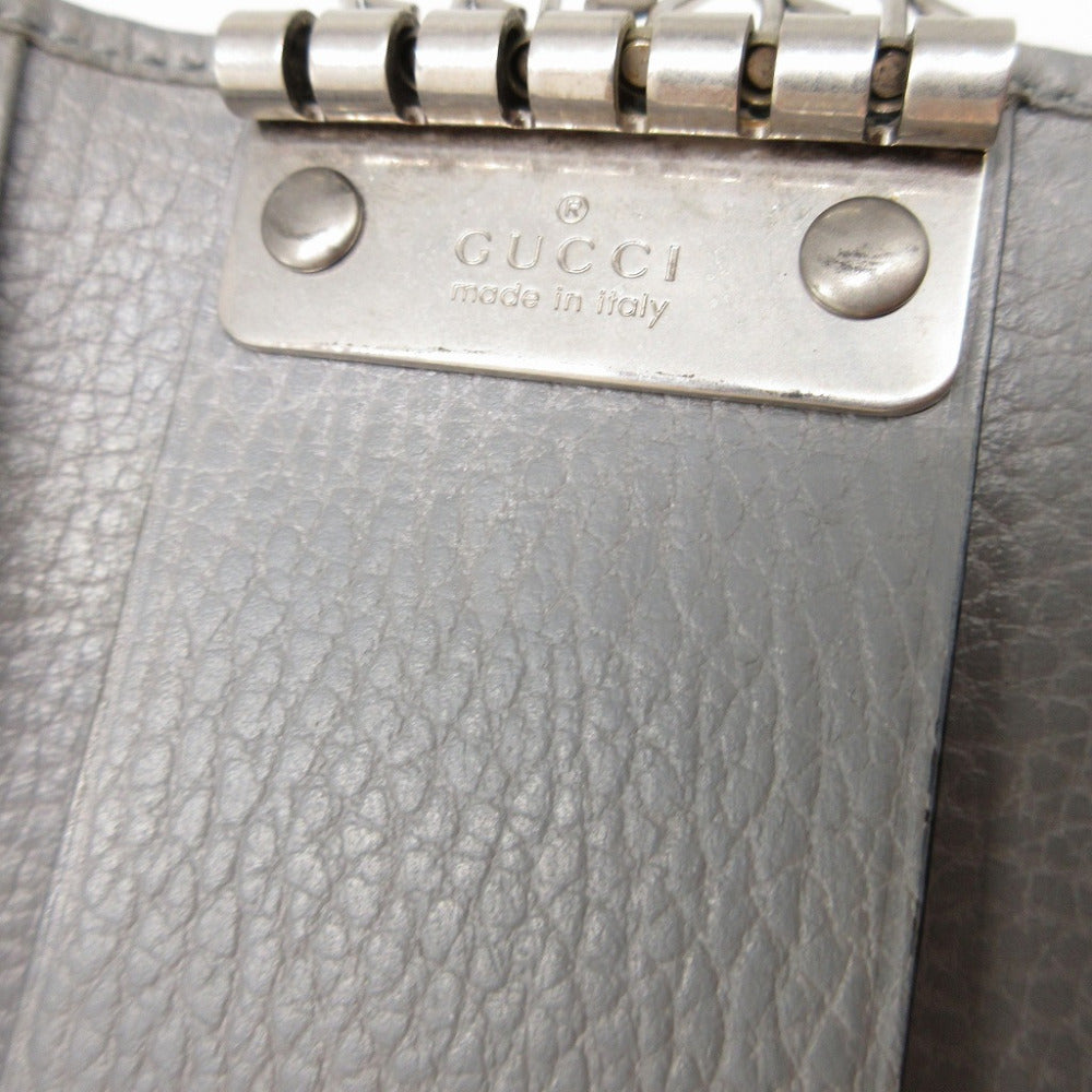 GUCCI Key case Key holder  456118 leather gray GG Marmont