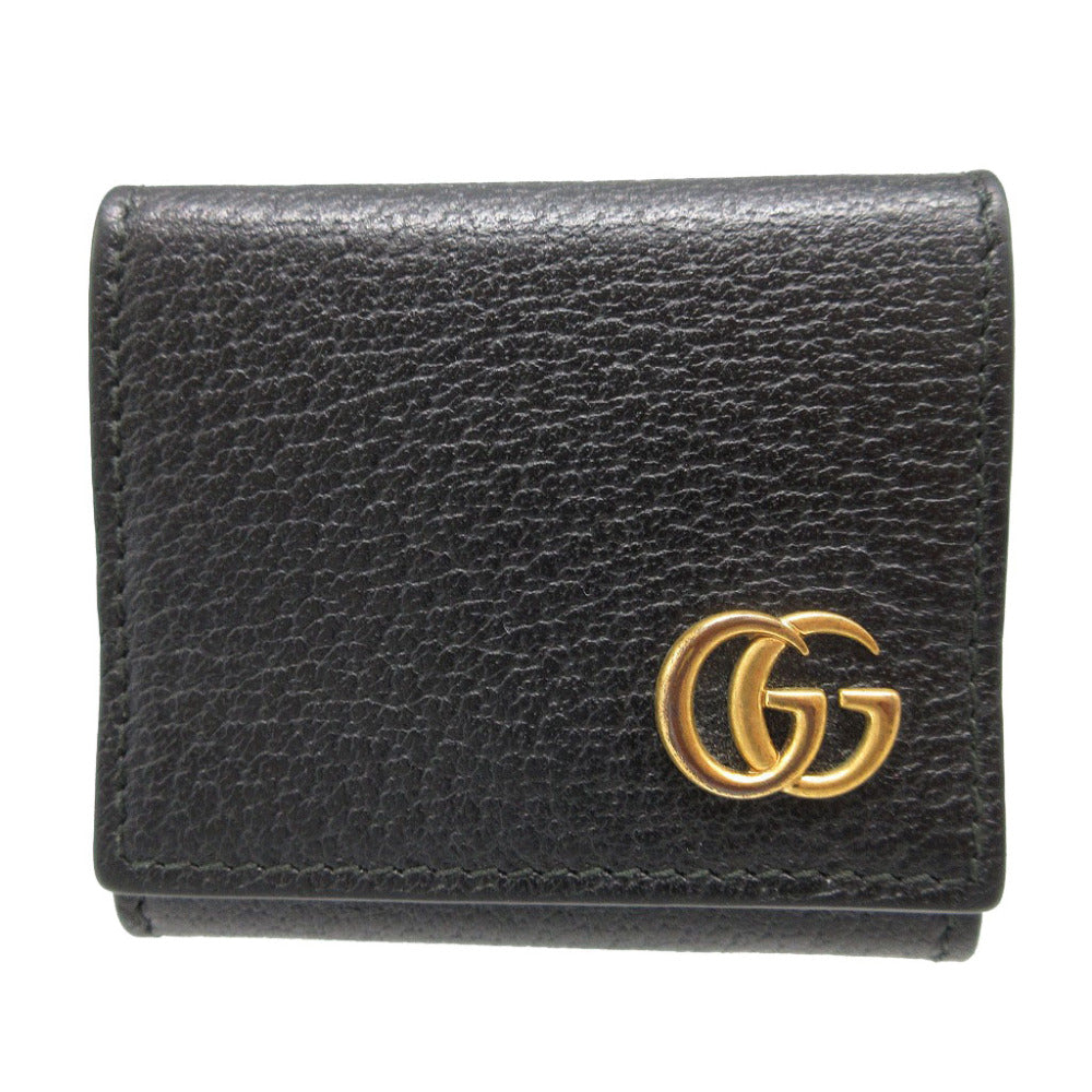 GUCCI Coin case 473959 leather black GG Marmont