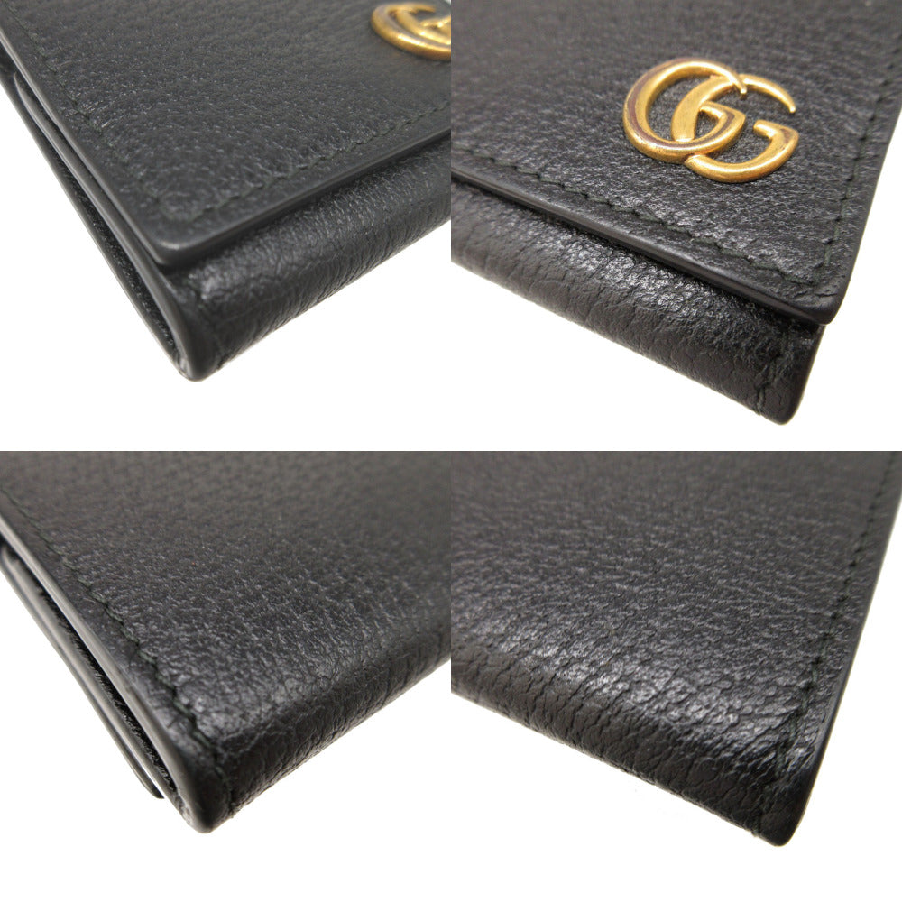 GUCCI Coin case 473959 leather black GG Marmont