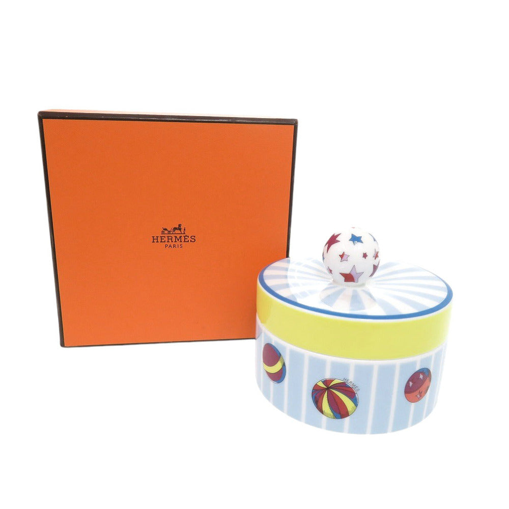 HERMES Other miscellaneous goods Porcelain blue Circus Trinket Box