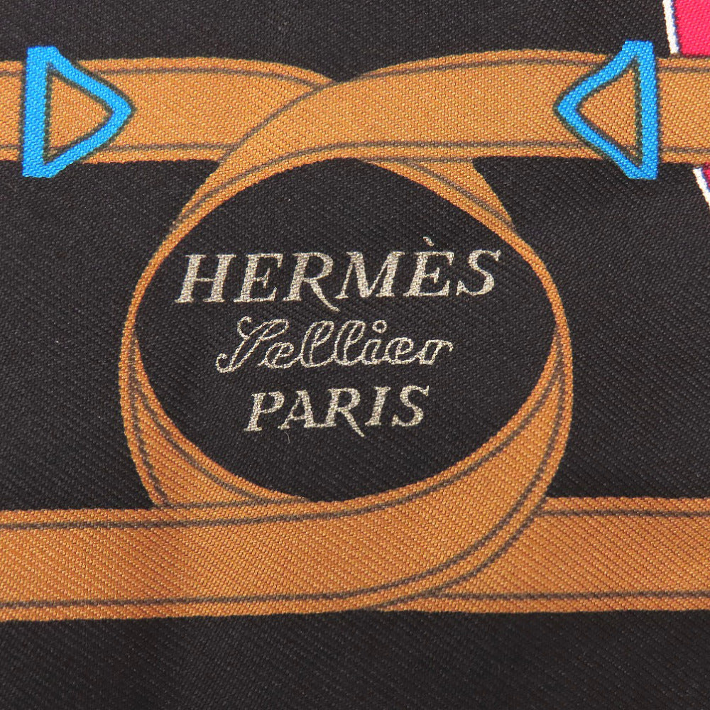 HERMES scarf silk multicolor Carre45 Golden Spur Eperon d'or