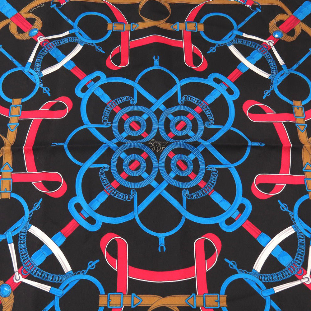 HERMES scarf silk multicolor Carre45 Golden Spur Eperon d'or