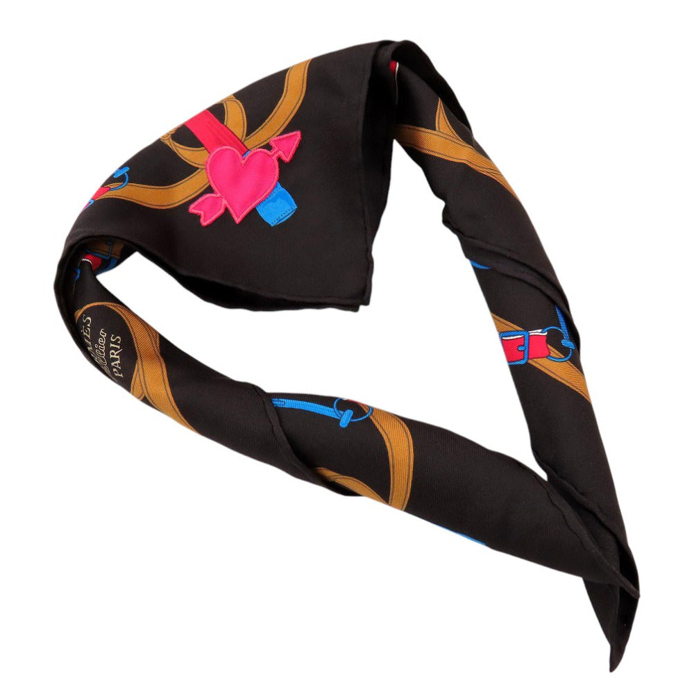 HERMES scarf silk multicolor Carre45 Golden Spur Eperon d'or