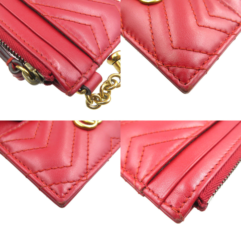 GUCCI Coin case 627064 leather Red GG Marmont