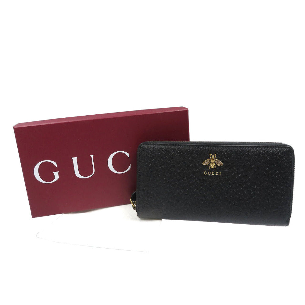 GUCCI Long Wallet Purse 523667 leather black Animalie