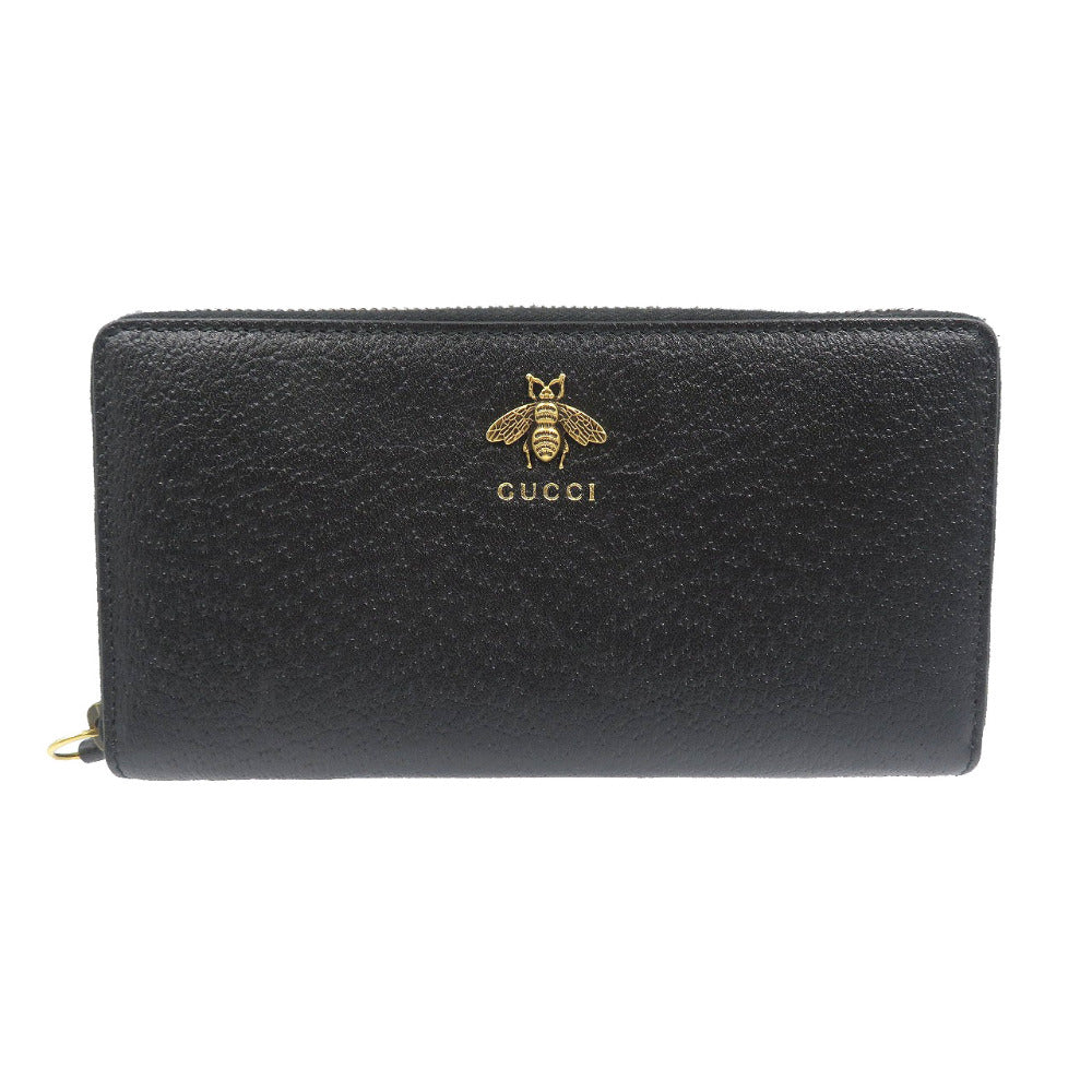 GUCCI Long Wallet Purse 523667 leather black Animalie
