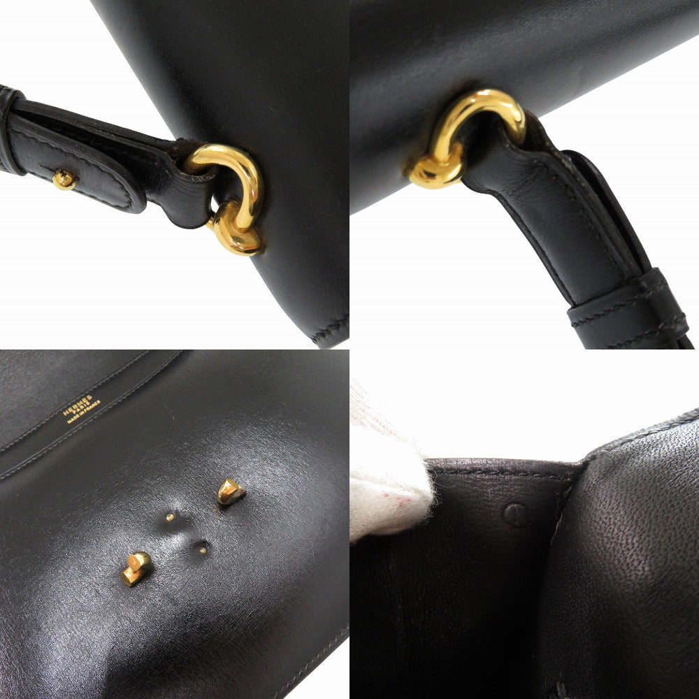 HERMES Shoulder Bag Box scarf black fonsbell